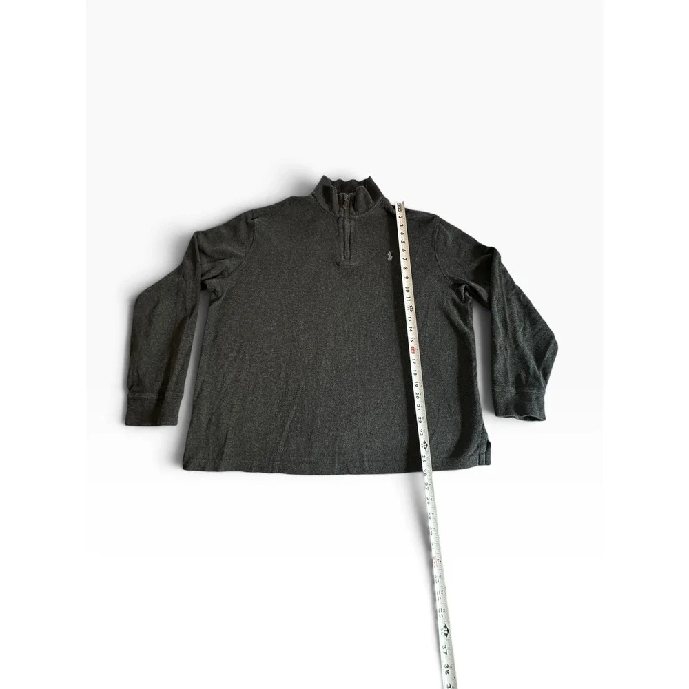 Polo Ralph Lauren Quarter Zip Mens Large Charcoal Gray Estate Rib Pullover